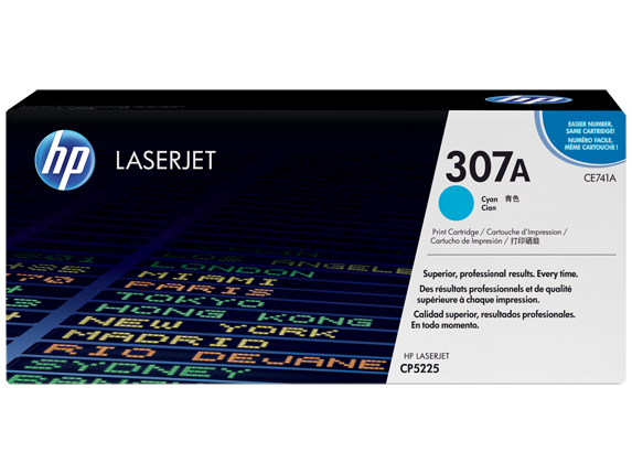 HP 307A Cyan Original LaserJet Toner Cartridge, CE741A
