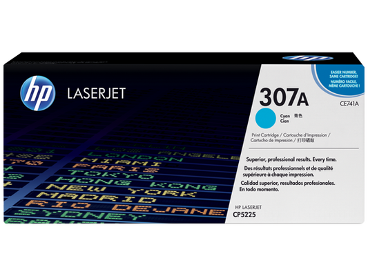 HP 307A Cyan Original LaserJet Toner Cartridge, CE741A