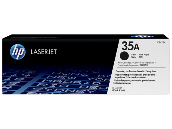 HP 35A Black Original LaserJet Toner Cartridge, CB435A
