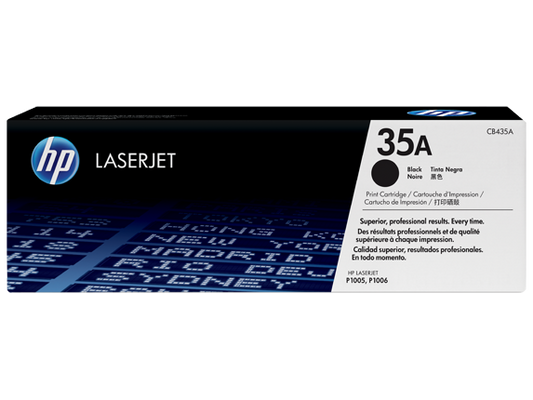 HP 35A Black Original LaserJet Toner Cartridge, CB435A