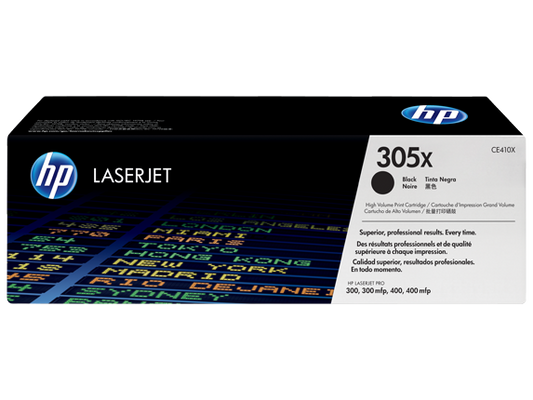 HP 305X High Yield Black Original LaserJet Toner Cartridge, CE410X