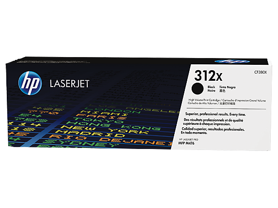 HP 312X High Yield Black Original LaserJet Toner Cartridge, CF380X