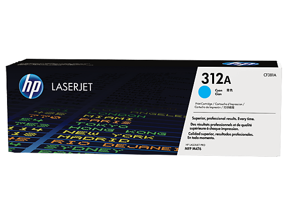 HP 312A Cyan Original LaserJet Toner Cartridge, CF381A