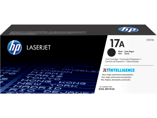 HP 17A Black Original LaserJet Toner Cartridge, CF217A