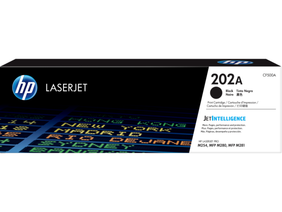 HP 202A Black Original LaserJet Toner Cartridge, CF500A