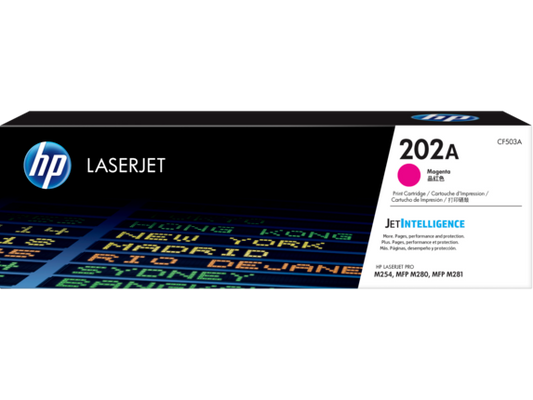 HP 202A Magenta Original LaserJet Toner Cartridge, CF503A