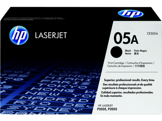 HP 05A Black Original LaserJet Toner Cartridge, CE505A