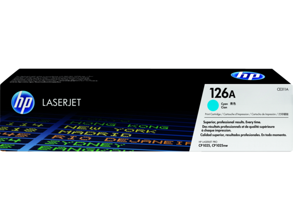 HP 126A Cyan Original LaserJet Toner Cartridge, CE311A
