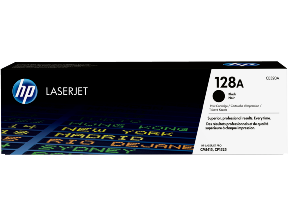 HP 128A Black Original LaserJet Toner Cartridge, CE320A