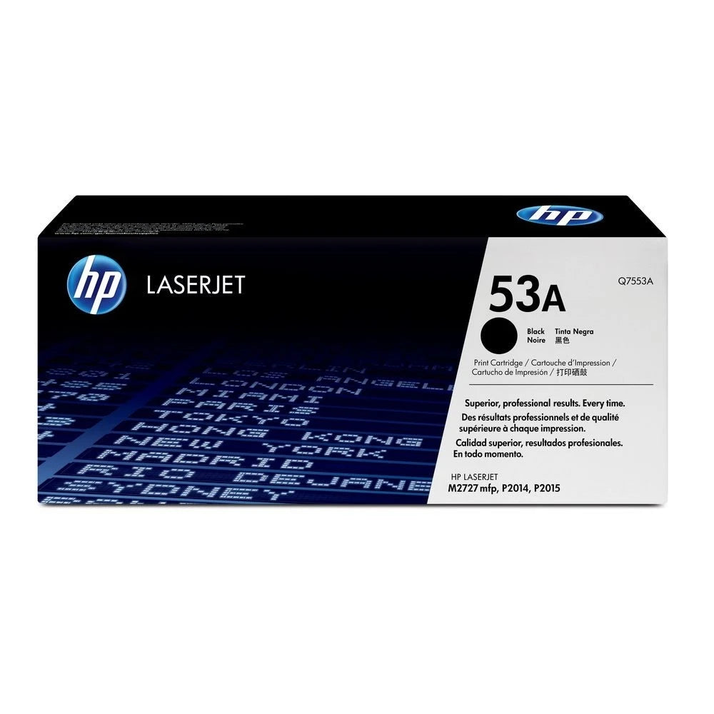 HP 53A Black Original LaserJet Toner Cartridge, Q7553A