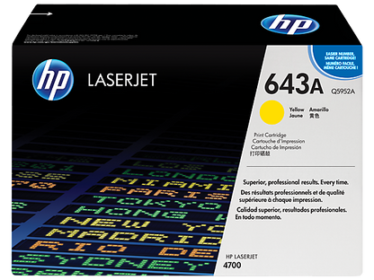 HP 643A Yellow Original LaserJet Toner Cartridge, Q5952A