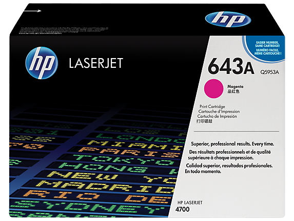 HP 643A Magenta Original LaserJet Toner Cartridge, Q5953A