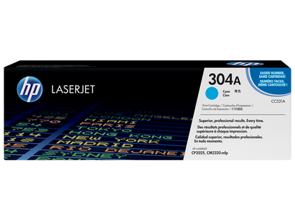 HP 304A Cyan Original LaserJet Toner Cartridge, CC531A