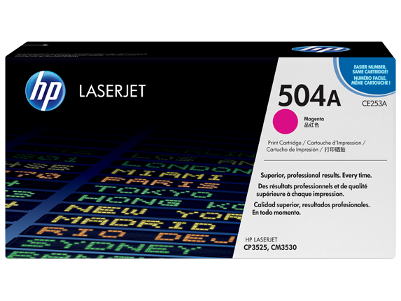 HP 504A Magenta Original LaserJet Toner Cartridge, CE253A