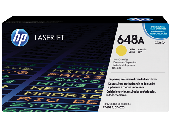 HP 648A Yellow Original LaserJet Toner Cartridge, CE262A