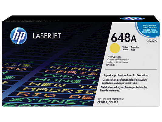 HP 648A Yellow Original LaserJet Toner Cartridge, CE262A