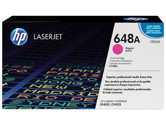 HP 648A Magenta Original LaserJet Toner Cartridge, CE263A