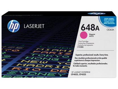 HP 648A Magenta Original LaserJet Toner Cartridge, CE263A