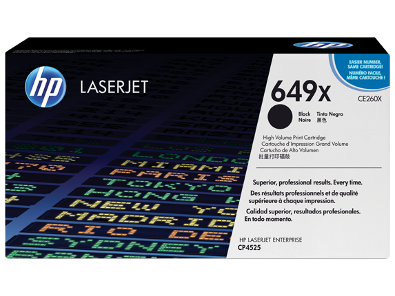 HP 649X High Yield Black Original LaserJet Toner Cartridge, CE260X