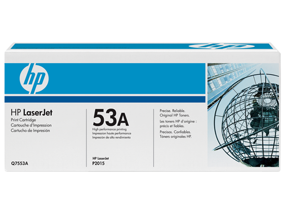 HP 53A Black Original LaserJet Toner Cartridge, Q7553A