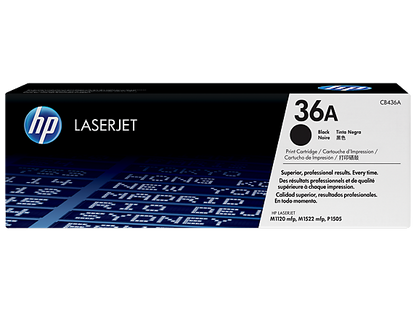 HP 36A Black Original LaserJet Toner Cartridge, CB436A