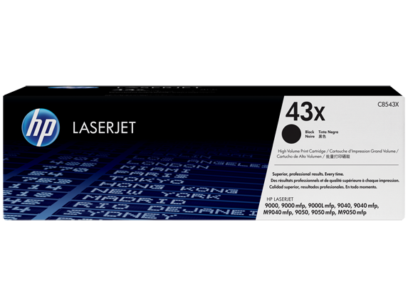 HP 43X High Yield Black Original LaserJet Toner Cartridge, C8543X