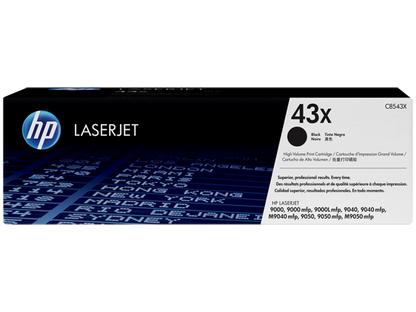 HP 43X High Yield Black Original LaserJet Toner Cartridge, C8543X