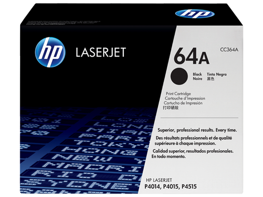 HP 64A Black Original LaserJet Toner Cartridge, CC364A