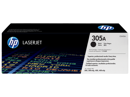 HP 305A Black Original LaserJet Toner Cartridge, CE410A