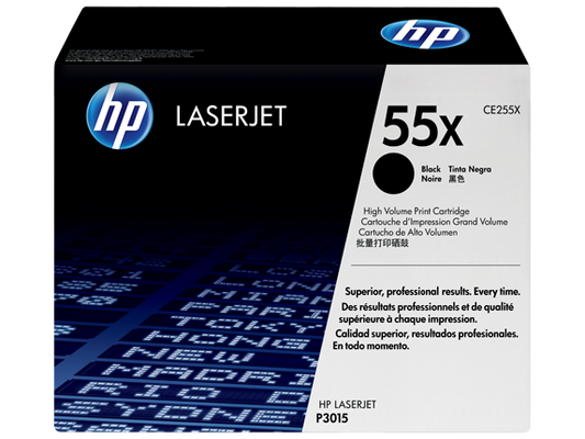 HP 55X High Yield Black Original LaserJet Toner Cartridge, CE255X