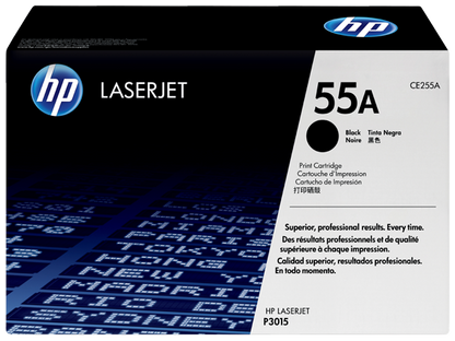 HP 55A Black Original LaserJet Toner Cartridge, CE255A