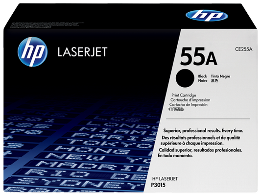 HP 55A Black Original LaserJet Toner Cartridge, CE255A