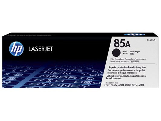 HP 85A Black Original LaserJet Toner Cartridge, CE285A