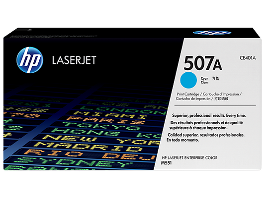 HP 507A Cyan Original LaserJet Toner Cartridge, CE401A