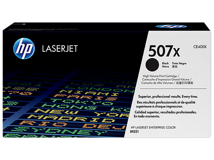 HP 507X High Yield Black Original LaserJet Toner Cartridge, CE400X