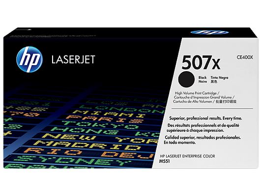 HP 507X High Yield Black Original LaserJet Toner Cartridge, CE400X