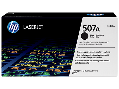 HP 507A Black Original LaserJet Toner Cartridge, CE400A