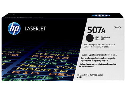 HP 507A Black Original LaserJet Toner Cartridge, CE400A