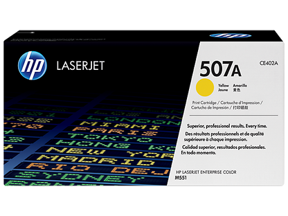 HP 507A Yellow Original LaserJet Toner Cartridge, CE402A