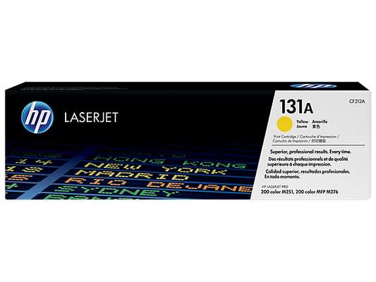 HP 131A Yellow Original LaserJet Toner Cartridge, CF212A