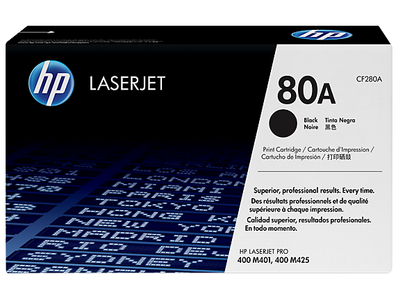 HP 80A Black Original LaserJet Toner Cartridge, CF280A