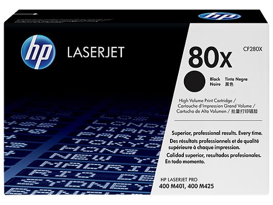 HP 80X High Yield Black Original LaserJet Toner Cartridge, CF280X