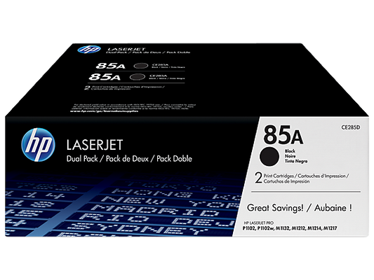 HP 85A 2-pack Black Original LaserJet Toner Cartridges