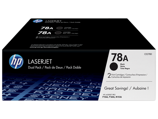 HP 78A 2-pack Black Original LaserJet Toner Cartridges