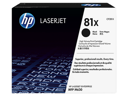 HP 81X High Yield Black Original LaserJet Toner Cartridge, CF281X