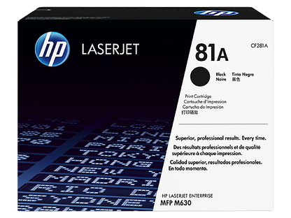 HP 81A Black Original LaserJet Toner Cartridge, CF281A