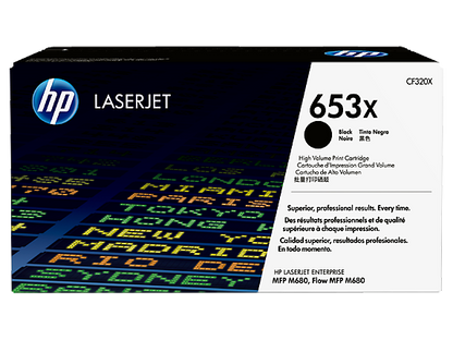 HP 653X High Yield Black Original LaserJet Toner Cartridge, CF320X