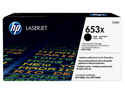 HP 653X High Yield Black Original LaserJet Toner Cartridge, CF320X