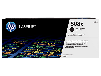 HP 508X High Yield Black Original LaserJet Toner Cartridge, CF360X