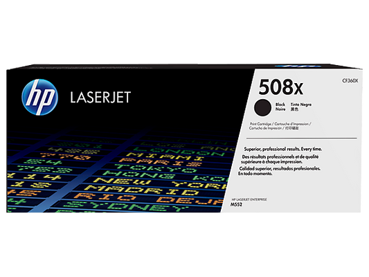 HP 508X High Yield Black Original LaserJet Toner Cartridge, CF360X